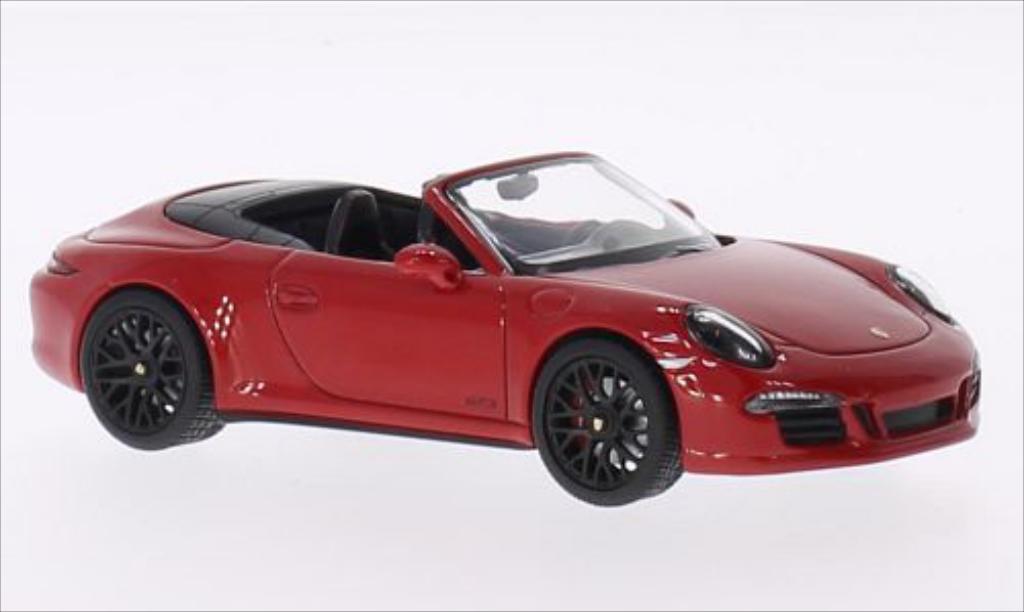Porsche 991 GTS 1/43 Schuco Carrera 4 GTS Cabrio rosso/nero 2014 modellino in miniatura