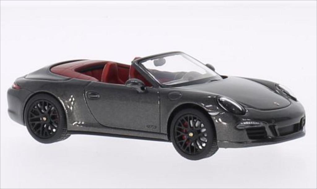 Porsche 991 GTS 1/43 Schuco Carrera GTS Cabrio metallico grigio/rosso 2014 modellino in miniatura