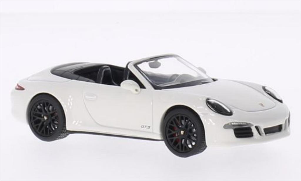 Porsche 991 GTS 1/43 Schuco Carrera GTS Cabrio bianco/nero 2014 modellino in miniatura