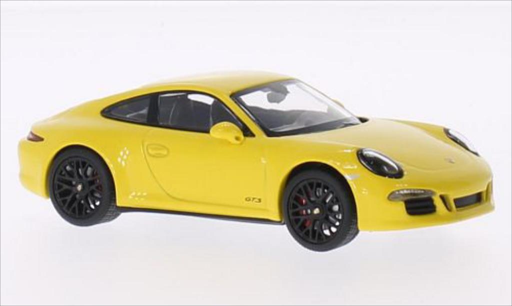 Porsche 991 GTS 1/43 Schuco Carrera GTS giallo 2014 modellino in miniatura