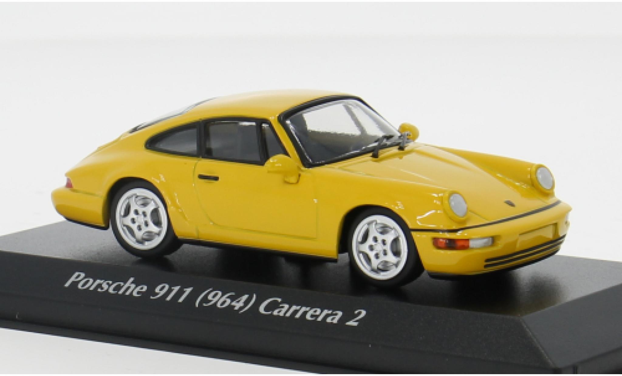 Porsche 993 1/43 Maxichamps 911  Carrera gelb 1992 1:43 modellino in miniatura