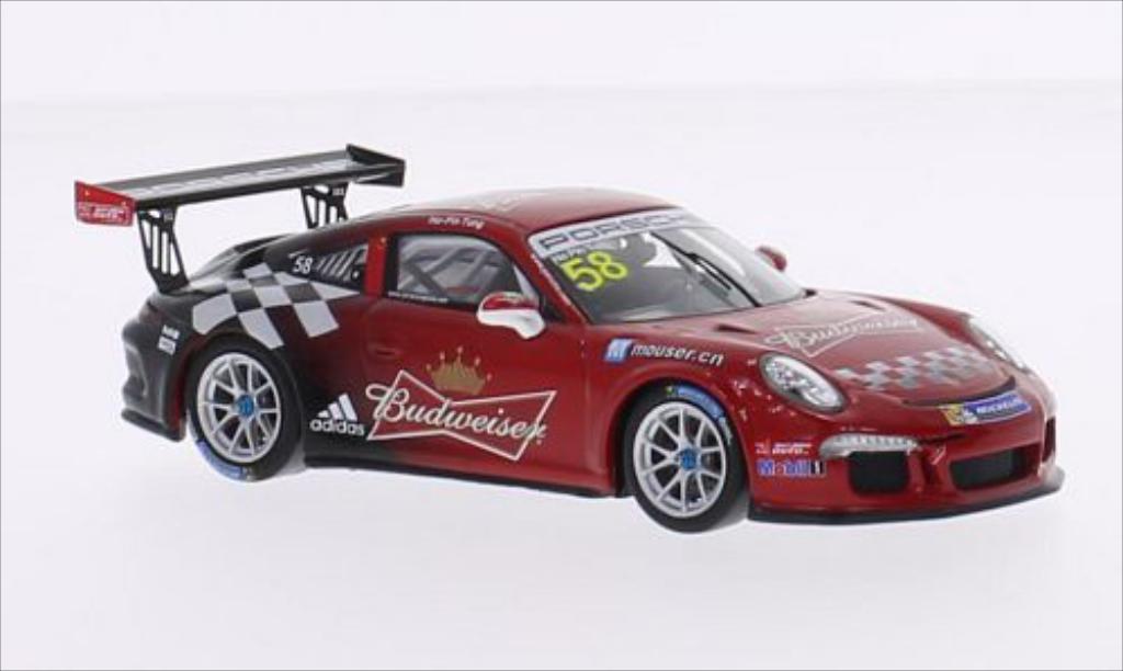 Porsche 997 GT3 CUP 1/43 Spark GT3 Cup No.58 Team Absolute Racing Budweiser Carrera Cup Asia 2015 modellino in miniatura