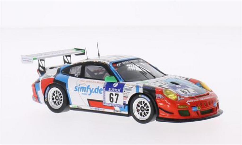 Porsche 997 GT3 CUP 1/43 Spark GT3 Cup No.67 Teichmann Racing Raceunion 24h Nurburgring 2014 /S.van modellino in miniatura