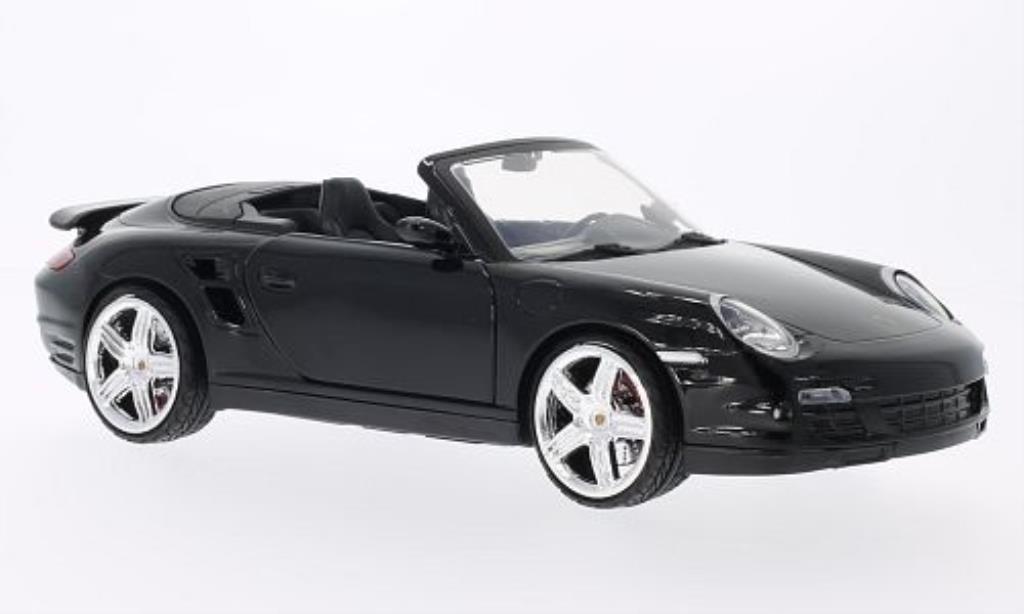 Porsche 997 Turbo 1/18 Motormax Turbo Cabriolet nero modellino in miniatura