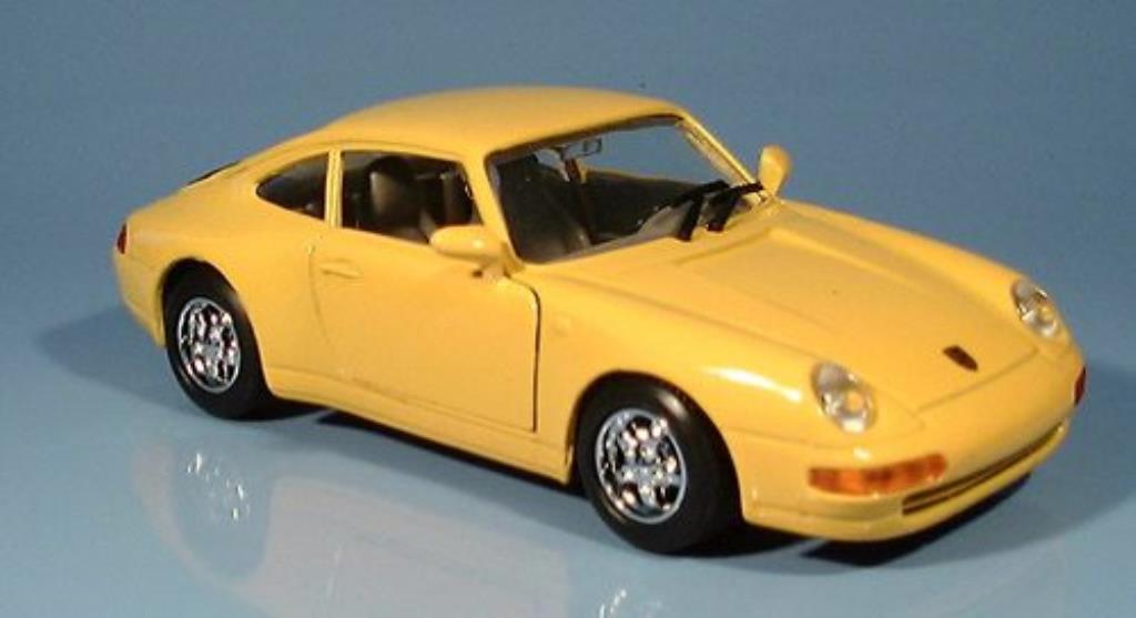 Porsche 993 Carrera 1/24 Motormax Carrera giallo modellino in miniatura
