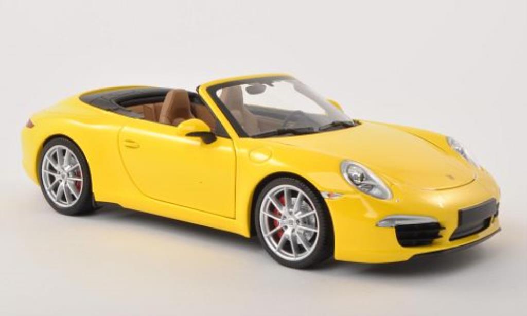 Porsche 991 S 1/18 Minichamps Carrera S Cabriolet giallo 2011 modellino in miniatura