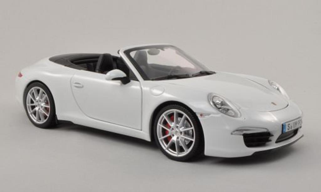 Porsche 991 S 1/18 Minichamps Carrera S Cabriolet bianco modellino in miniatura