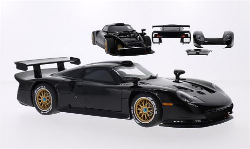 Porsche 993 1/18 Autoart GT 1 nero 1997 modellino in miniatura