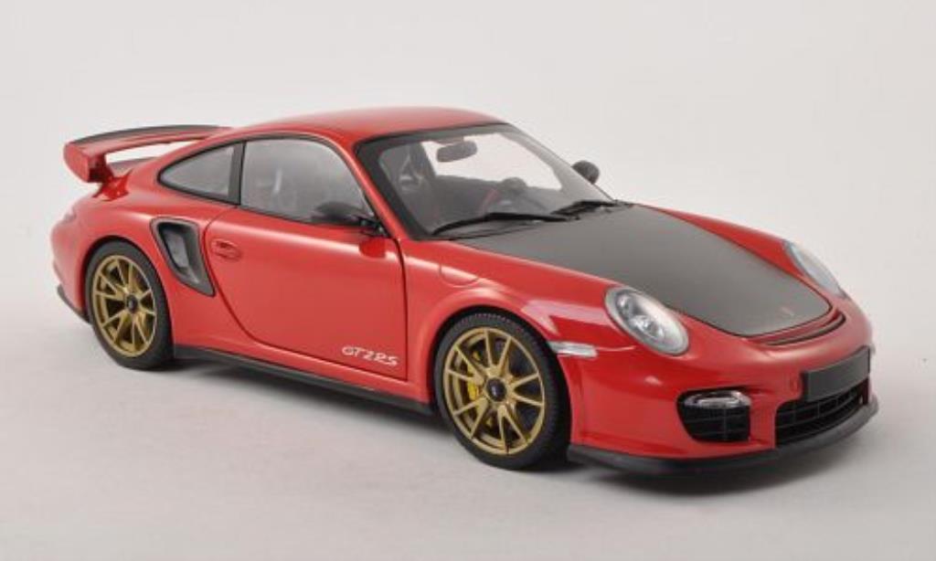 Porsche 997 GT2 1/18 Minichamps GT2 rosso/carbon mit goldenen Felgen 2011 modellino in miniatura