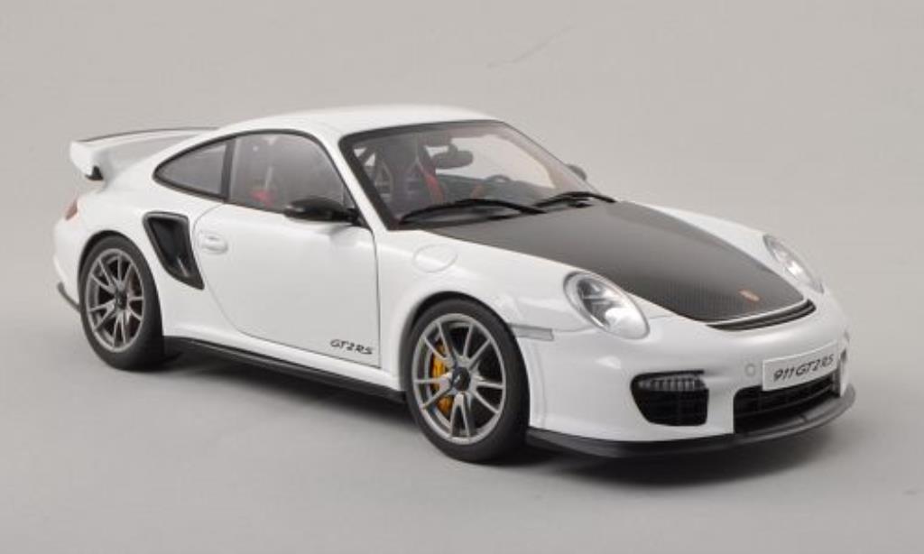Porsche 997 GT2 1/18 Autoart GT2 bianco/carbon 2010 modellino in miniatura