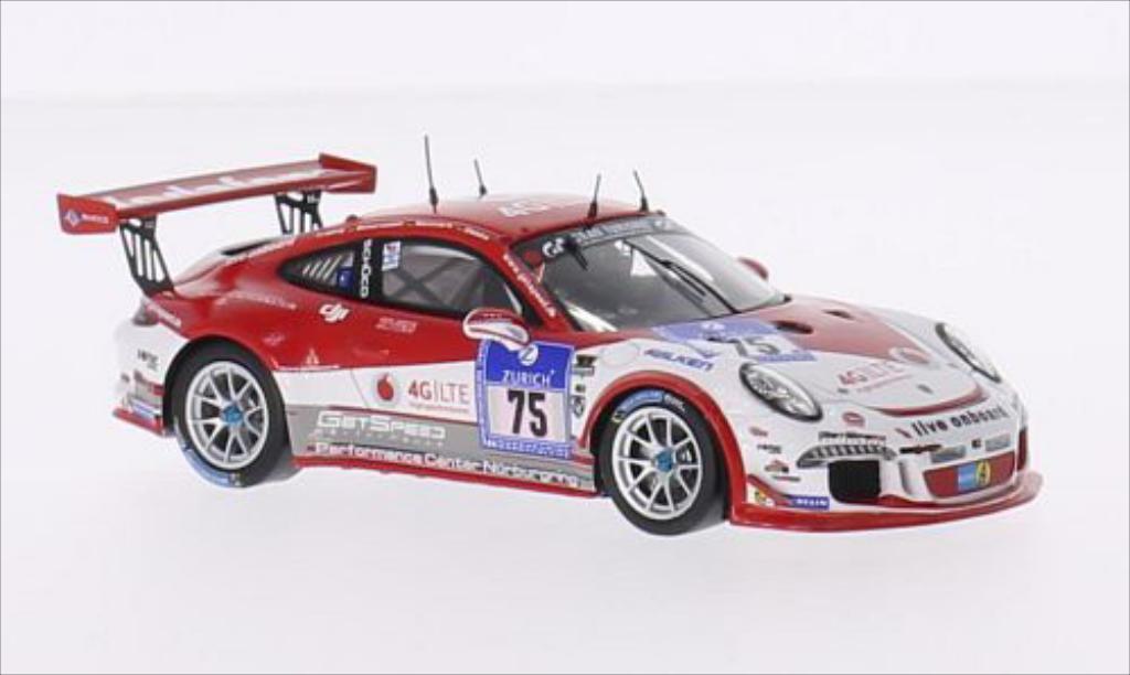 Porsche 991 GT3 Cup 1/43 Spark GT3 Cup No.75 Getspeed Performance Vodafone 24h Nurburgring 2015 /D.Trebing modellino in miniatura