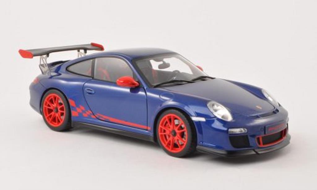 Porsche 997 GT3 1/18 Autoart GT3 3.8 blu/rosso 2010 modellino in miniatura