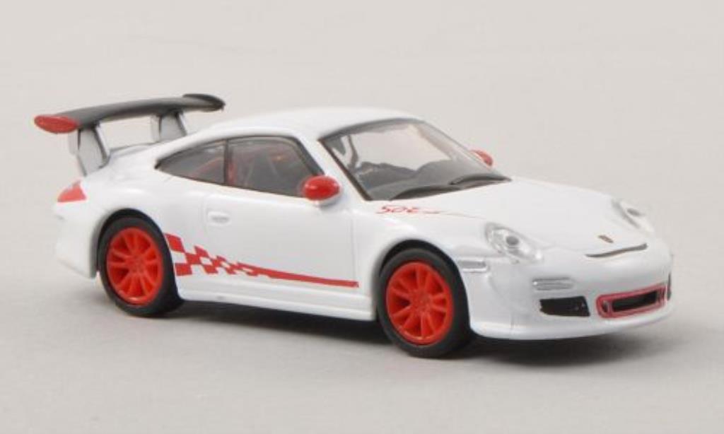 Porsche 997 GT3 1/87 Schuco GT3 bianco/rosso modellino in miniatura