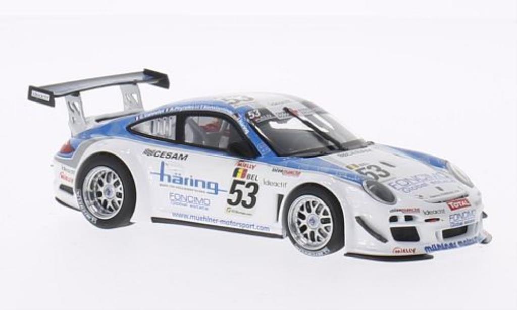 Porsche 997 GT3 1/43 Minichamps GT3R No.53 Muhlner Motorsport 24h Spa 2010 /J.Haring modellino in miniatura