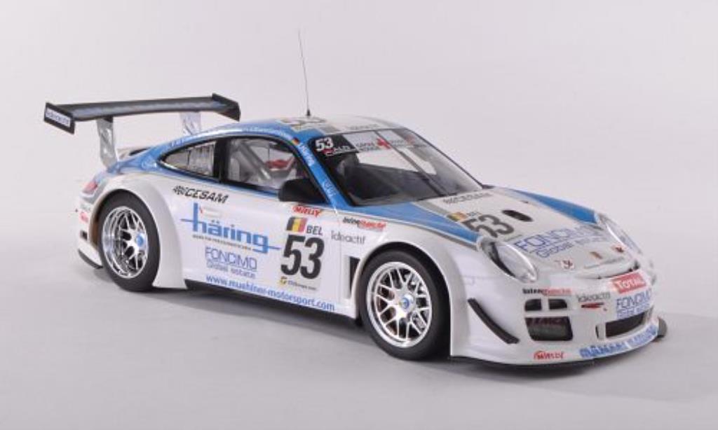 Porsche 997 GT3 1/18 Minichamps GT3R No.53 Muhlner Motorsport 24h Spa 2010 /Haring modellino in miniatura