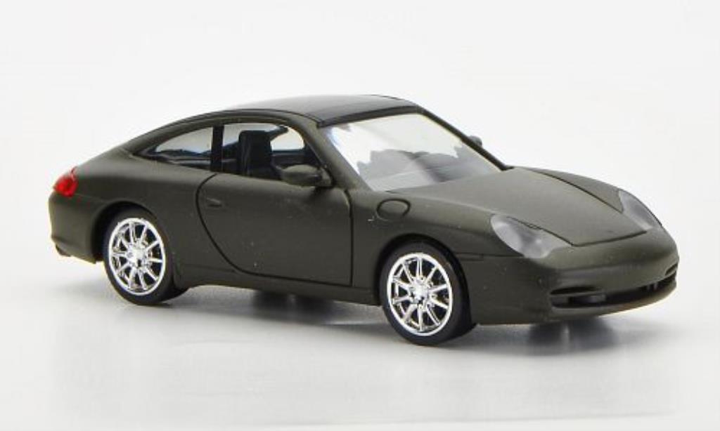 Porsche 996 Targa 1/87 Herpa Targa mattoliv mit Chromfelgen modellino in miniatura