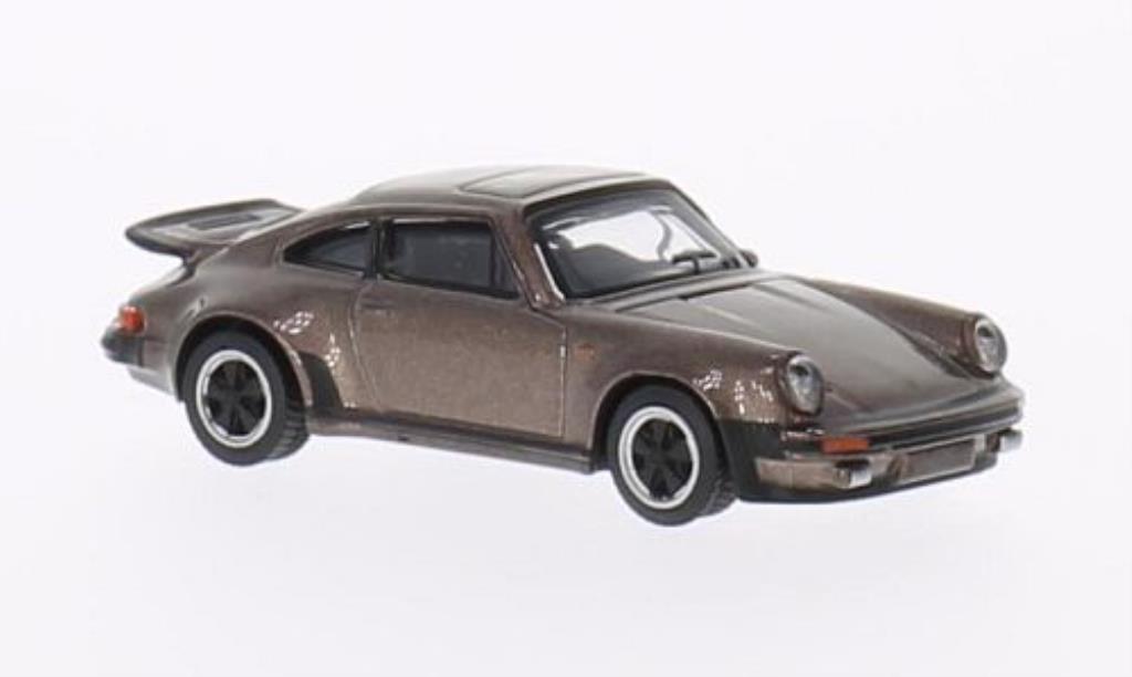 Porsche 911 Turbo 1/64 Schuco Turbo 3.0 marroneee modellino in miniatura