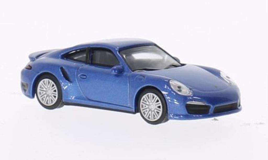 Porsche 991 Turbo 1/64 Schuco Turbo blu modellino in miniatura