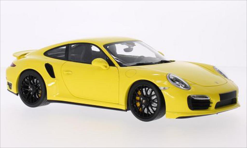 Porsche 991 Turbo S 1/18 Minichamps Turbo S giallo 2013 modellino in miniatura
