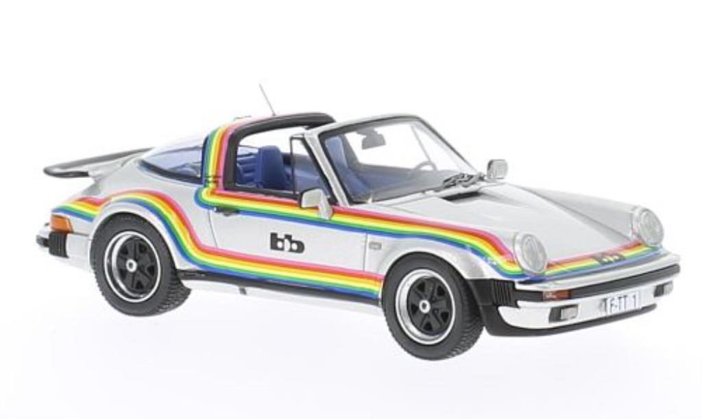Porsche 930 Turbo 1/43 Neo Turbo Targa B&B Tuning grigio mit Dekor 1982 modellino in miniatura