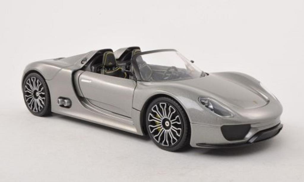 Porsche 918 1/24 Welly Spyder grigio modellino in miniatura