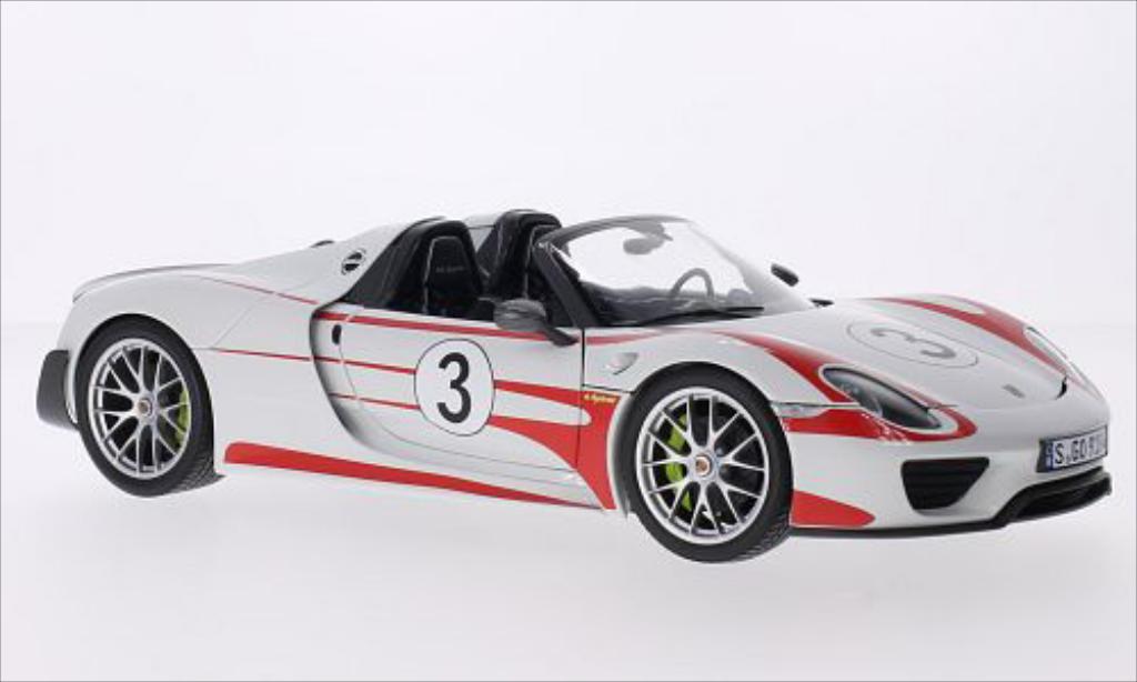Porsche 918 1/18 Minichamps Spyder bianco/Dekor 2013 modellino in miniatura