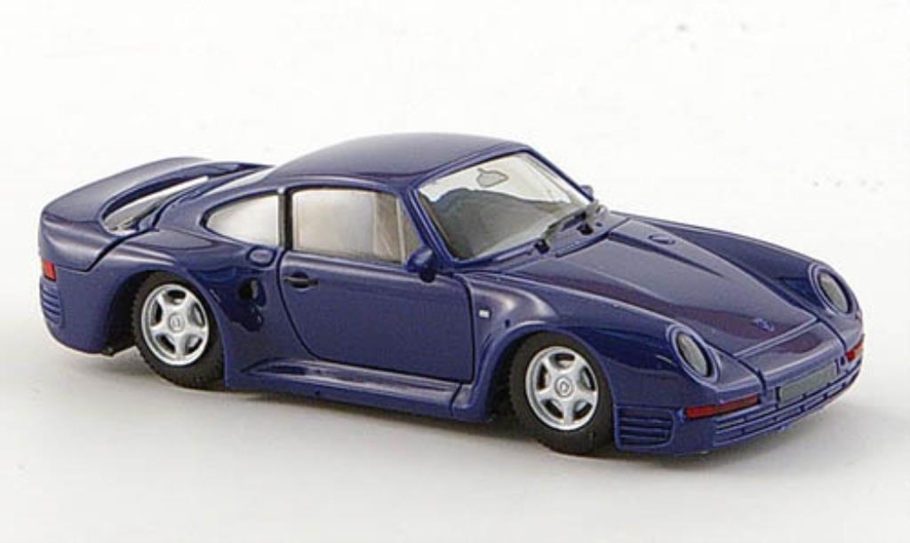 Porsche 959 1/87 Herpa blu modellino in miniatura