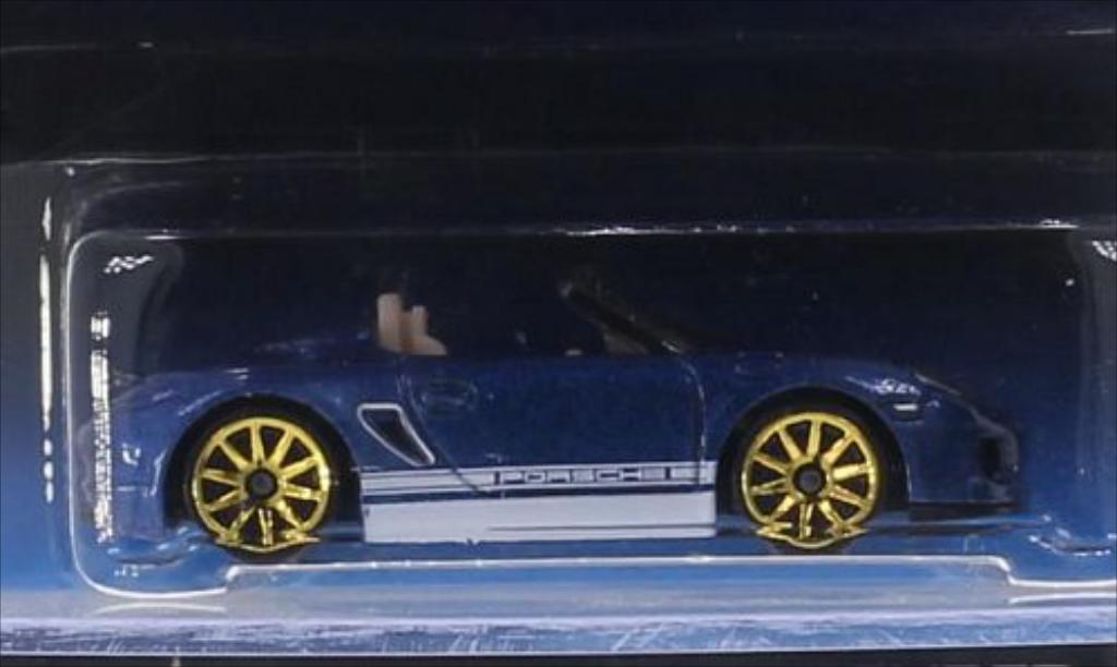 Porsche Boxster 1/64 Hot Wheels Spyder metallico blu modellino in miniatura