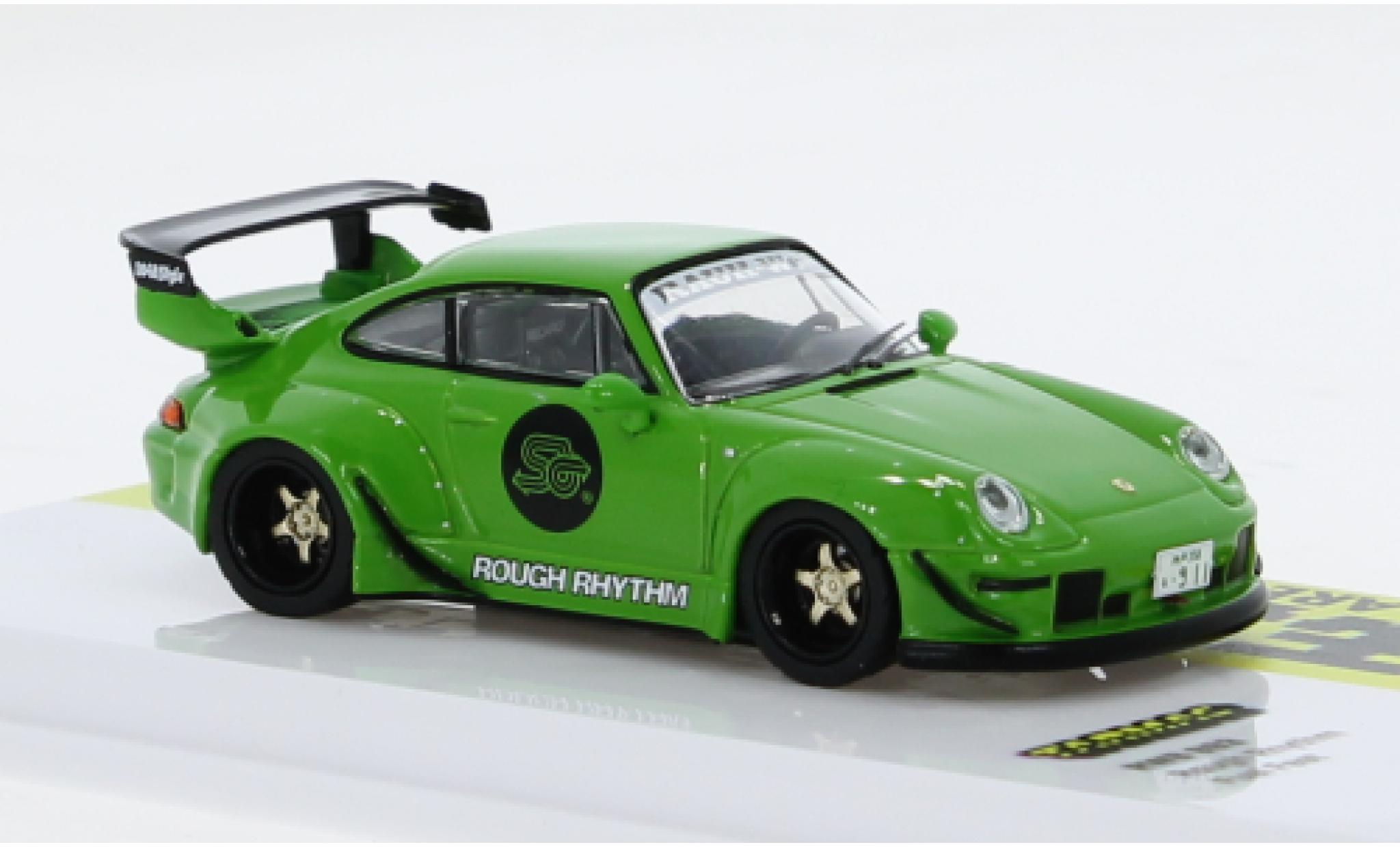 Porsche 993 RWB 1/64 Tarmac Works grün 1:64 modellino in miniatura