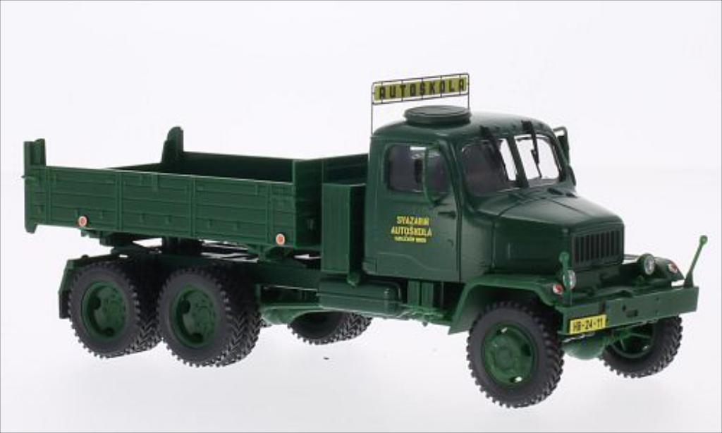 Praga V3S 1/43 Abrex Pritsche Autoskola matt-grun modellino in miniatura