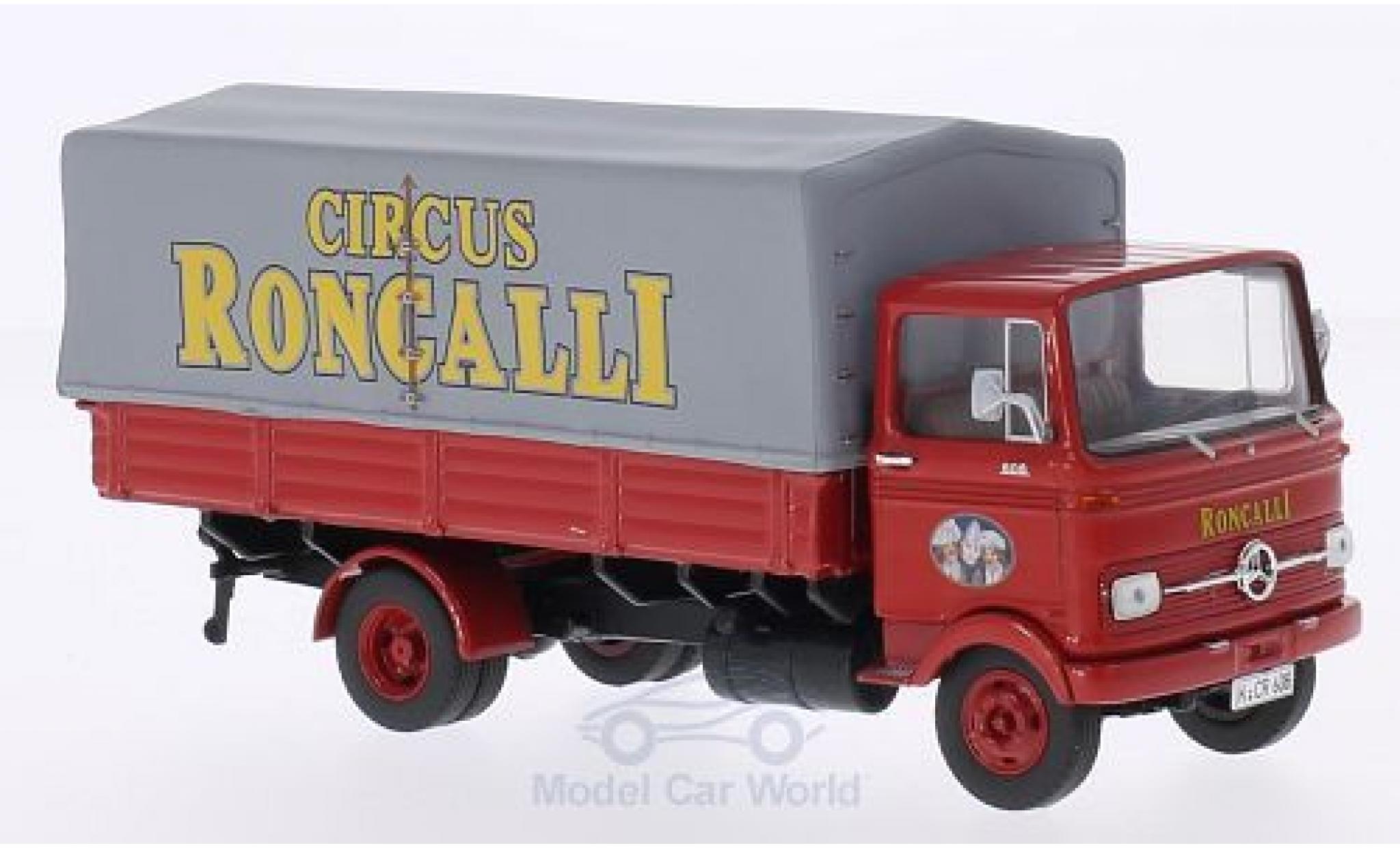 Mercedes LP 608 1/43 Premium ClassiXXs rosso Circus Roncalli mit Plane modellino in miniatura