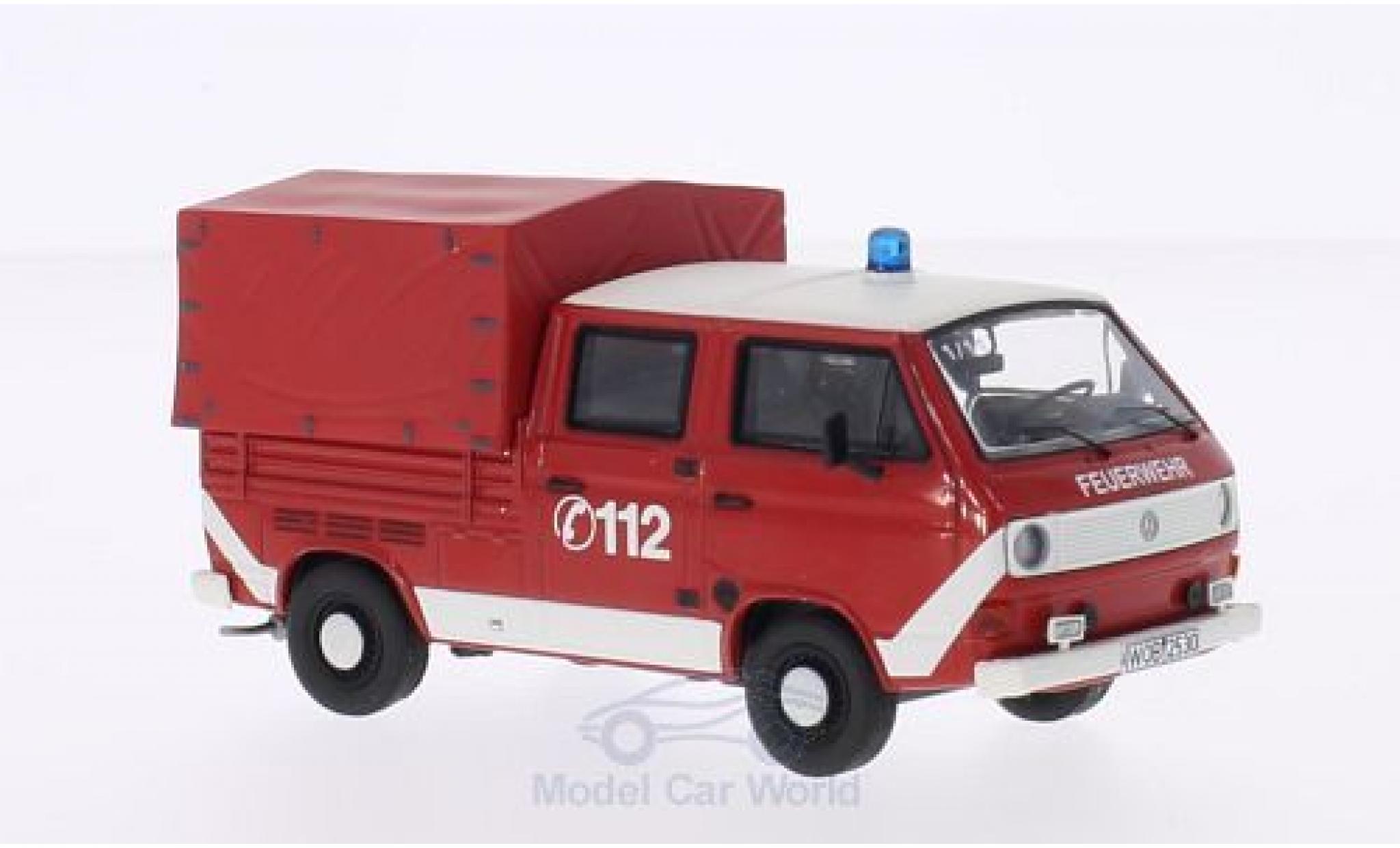 Volkswagen T3 A 1/43 Premium ClassiXXs a Doka rosso/bianco Feuerwehr mit Plane modellino in miniatura