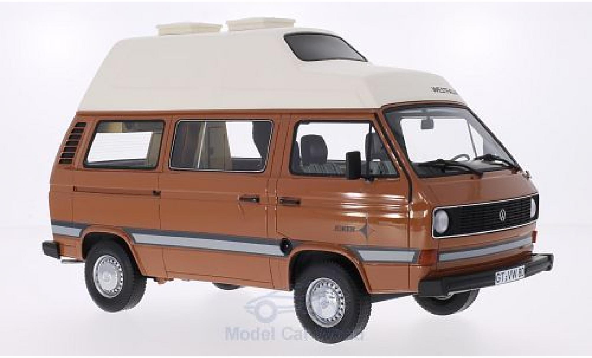 Volkswagen T3 1/18 Premium ClassiXXs a Westfalia Joker marroneee/matt-bianco Hochdach ohne Vitrine modellino in miniatura