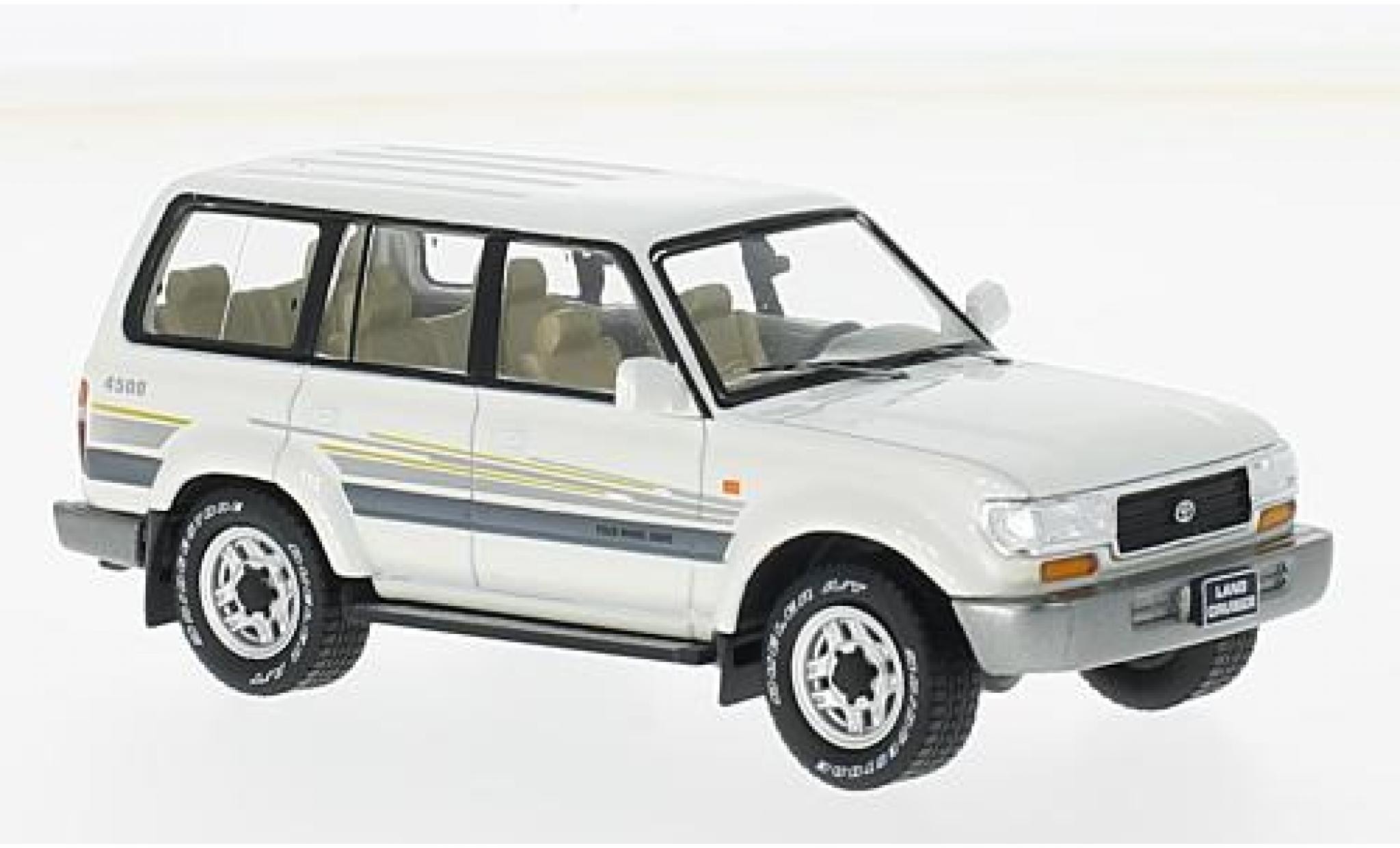 Toyota Land Cruiser 1/43 Premium X LC80 metallico bianco 1996 modellino in miniatura