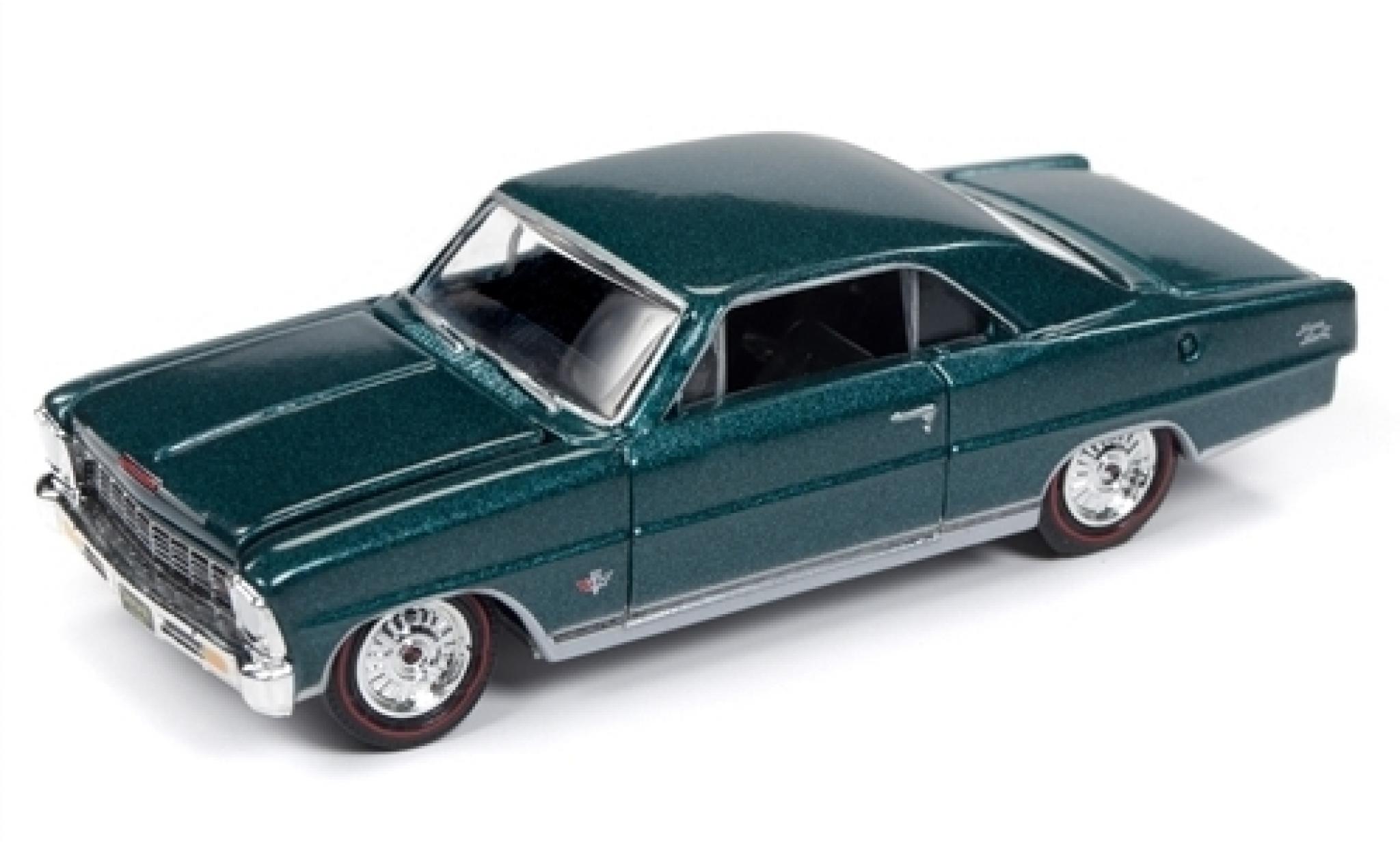 Chevrolet Nova 1/64 Racing Champions SS metallico verde 1966 modellino in miniatura