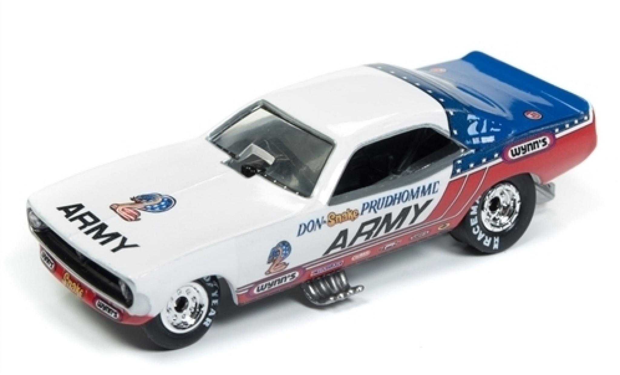 Plymouth Cuda 1/64 Racing Champions Funny Car Army 1973 modellino in miniatura