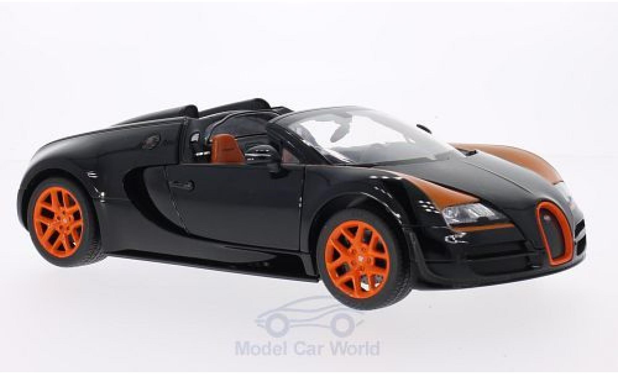 Bugatti Veyron Grand Sport 1/18 Rastar 16.4 Grand Sport Vitesse nero/orange modellino in miniatura