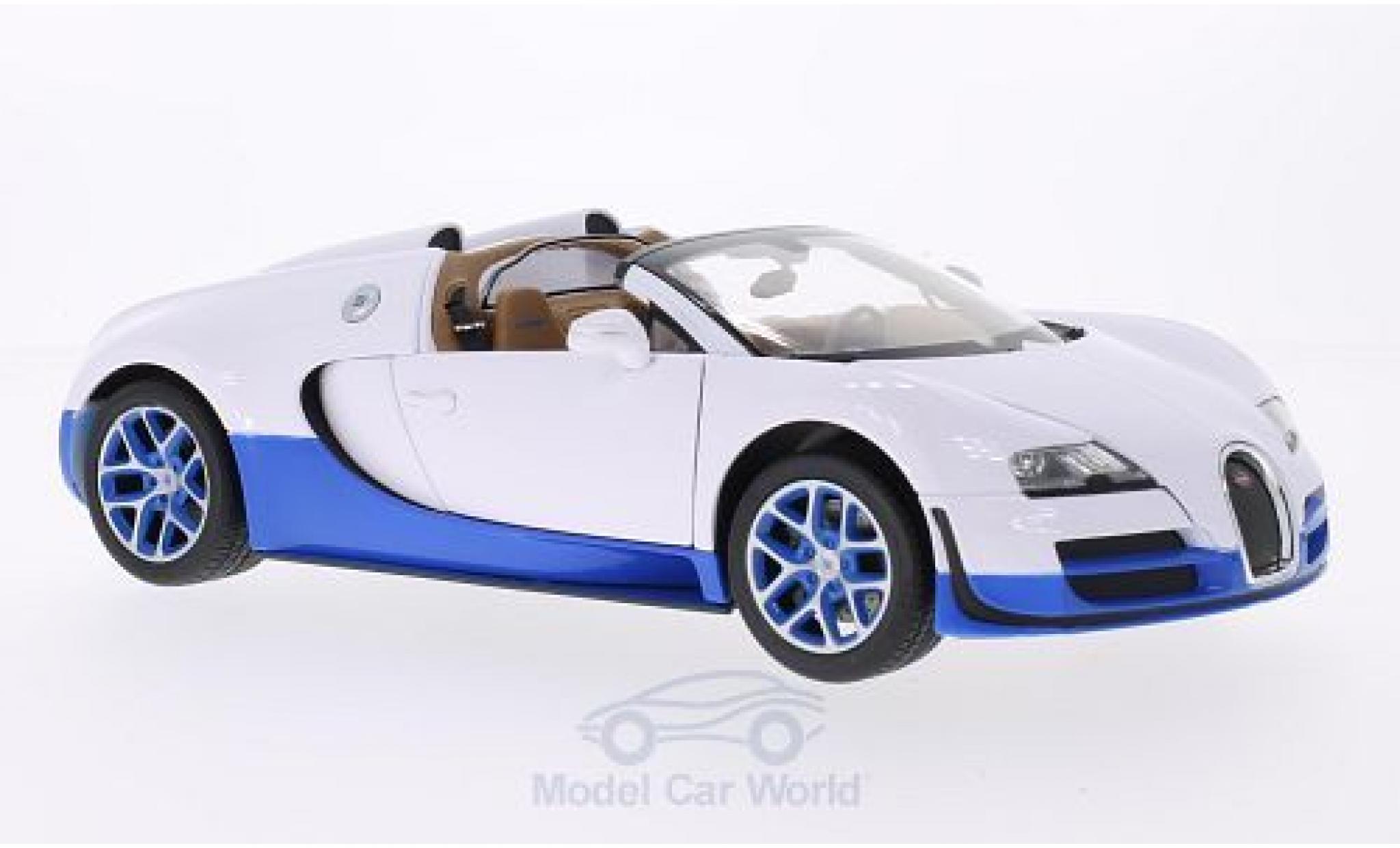 Bugatti Veyron Grand Sport 1/18 Rastar 16.4 Grand Sport Vitesse bianco/blu modellino in miniatura