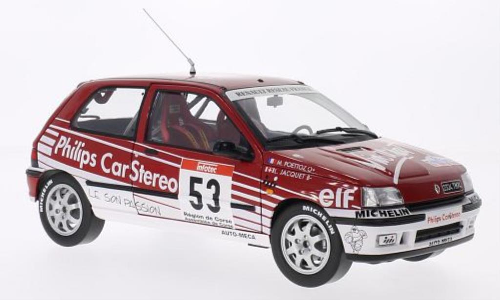 Renault Clio 16S 1/18 Norev 16S No.53 Philips Car Stereo Rally Tour de Corse 1991 /M.Poettoz modellino in miniatura