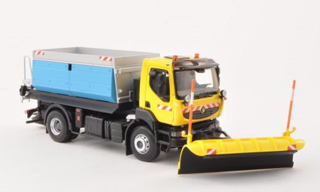 Renault Kerax 1/43 Norev giallo Streufahrzeug mit Schneepflug 2008 modellino in miniatura