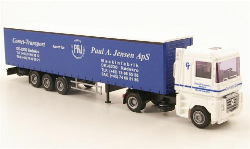 Renault Magnum 1/87 AWM Comet Transport G-Koffer-Sattelzug modellino in miniatura