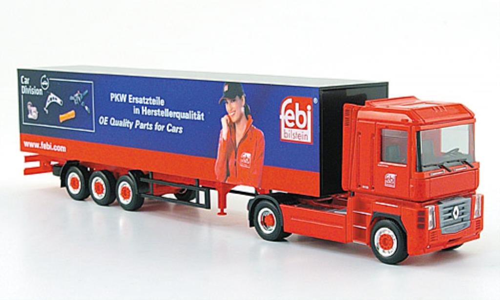 Renault Magnum 1/87 Herpa Eurokoffer-Sattelzug Febi modellino in miniatura