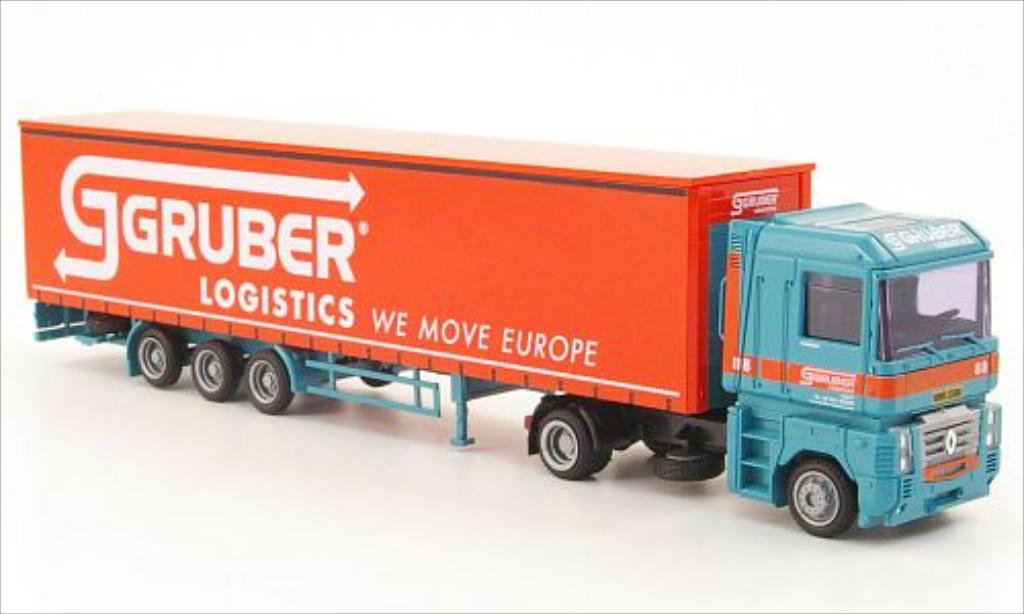 Renault Magnum 1/87 AWM Gruber Logistics Mega-G-KSZ modellino in miniatura