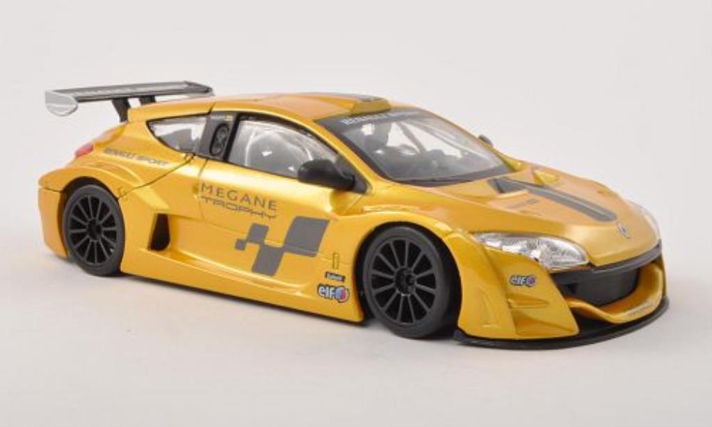 Renault Megane Trophy 1/24 Burago Trophy giallo modellino in miniatura