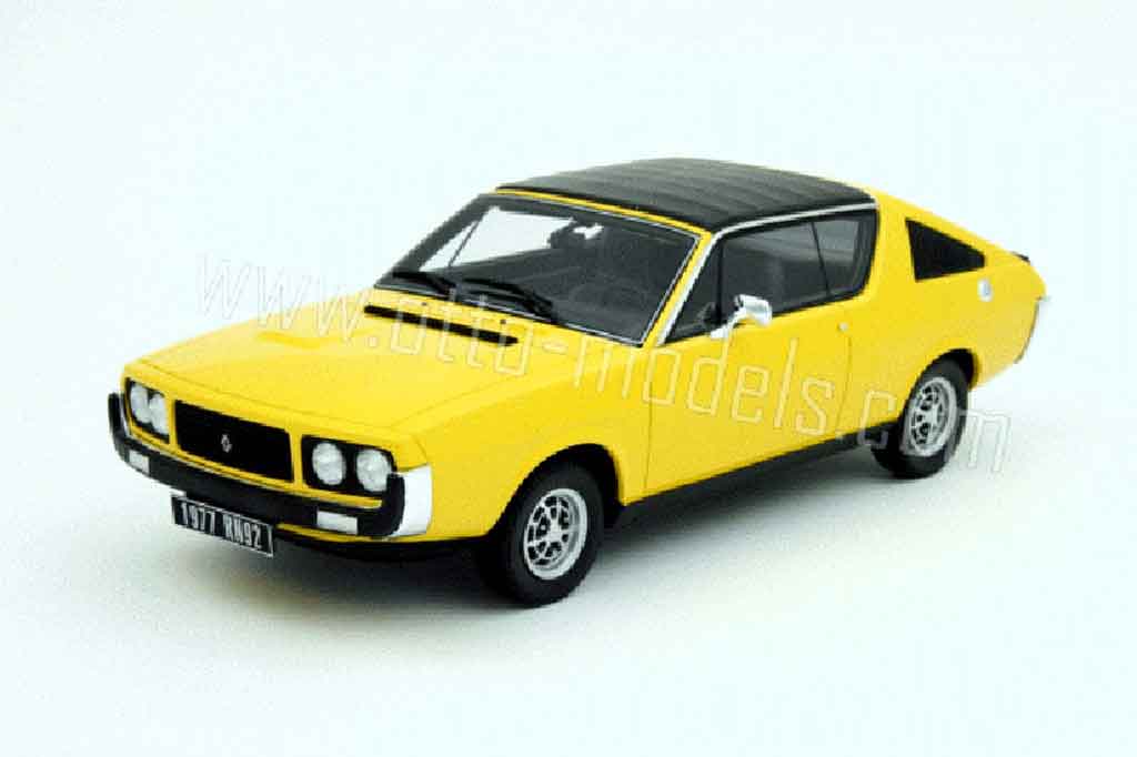 Renault 17 1/18 Ottomobile gordini giallo 1977 modellino in miniatura
