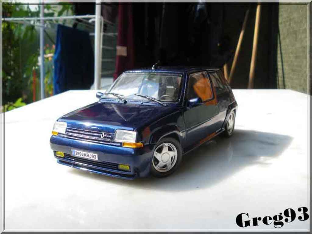 Renault 5 1/18 Norev GT Turbo blu lagon phase 2 modellino in miniatura
