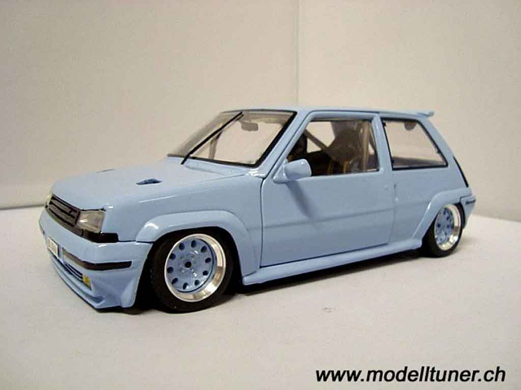 Renault 5 1/18 Norev GT Turbo blu jantes 13 pouces modellino in miniatura