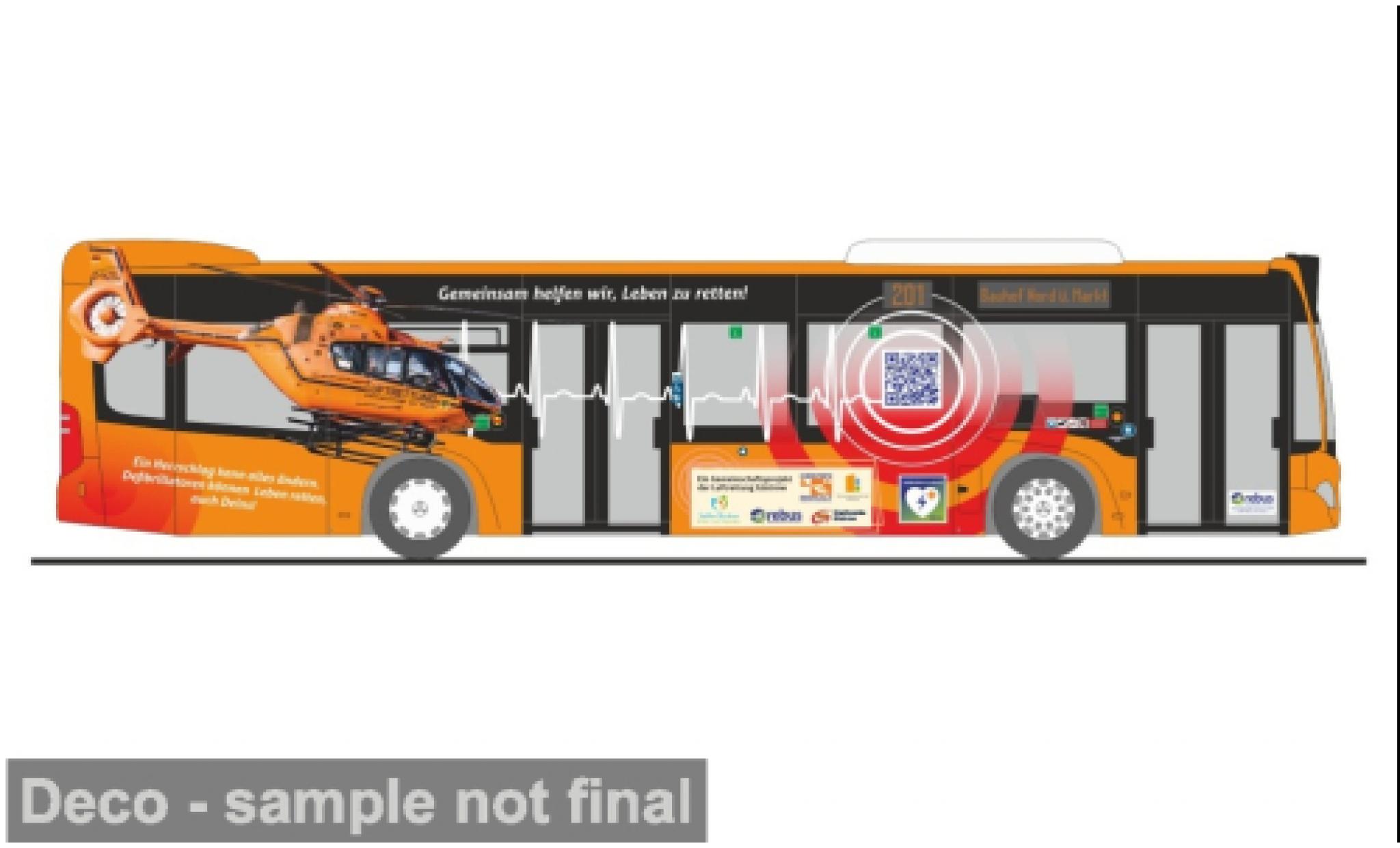 Mercedes Citaro Rietze 2015 rebus Rostock - Rettungsbus 1:87 modellino in miniatura