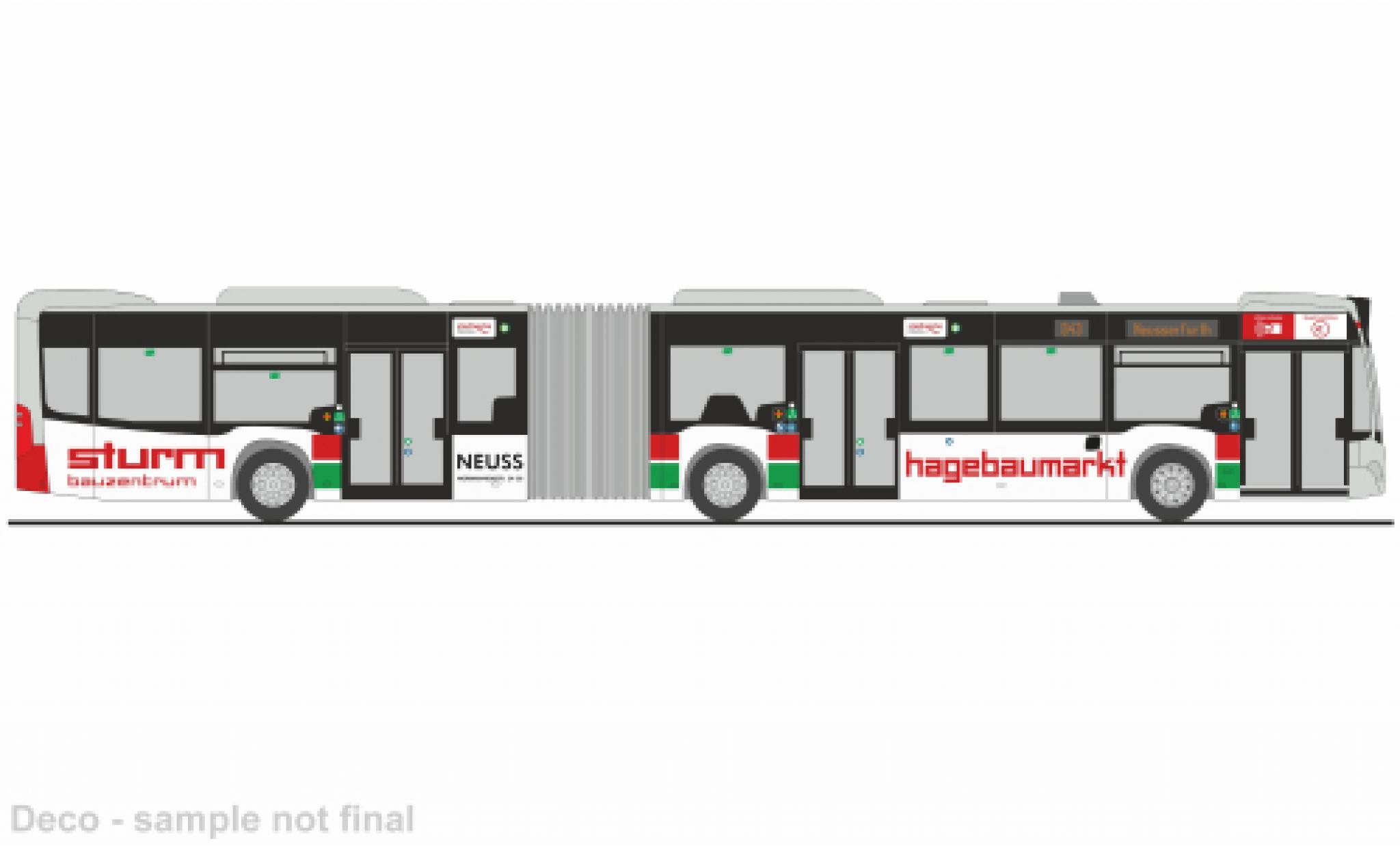 Mercedes Citaro 1/87 Rietze G 2012 Stadtwerke Neuss - Hagebaumarkt 1:87 modellino in miniatura