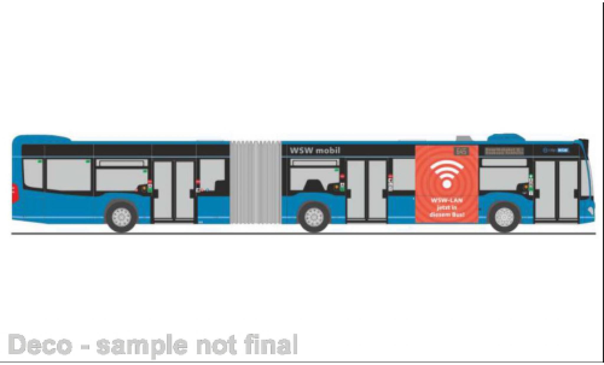 Mercedes Citaro 1/87 Rietze G WSW mobil Wuppertal 2015 modellino in miniatura